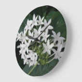 Beautiful White Tropical Flowers Wall Clock Grote Klok (Hoek)