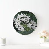 Beautiful White Tropical Flowers Wall Clock Grote Klok (Huis)