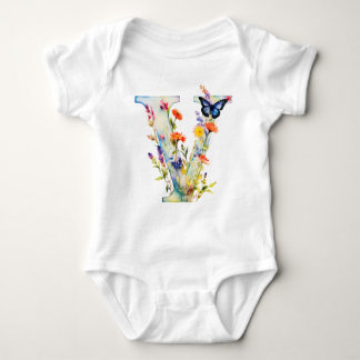 Beautiful Wildflower Butterfly Monogram Romper