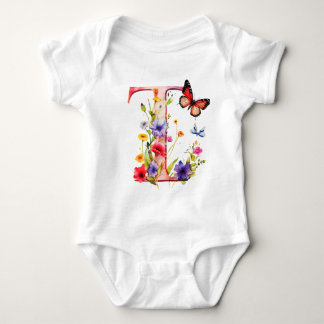 Beautiful Wildflower Butterfly Monogram Romper