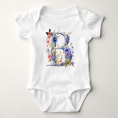 Beautiful Wildflower Butterfly Monogram Romper (Voorkant)