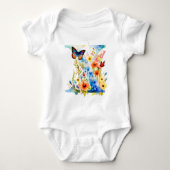 Beautiful Wildflower Butterfly Monogram Romper (Voorkant)