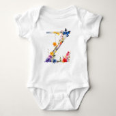 Beautiful Wildflower Butterfly Monogram Romper (Voorkant)