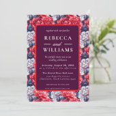 Beautiful Wildflower Peonies Flower Wedding Kaart (Staand voorkant)