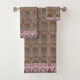 Beautiful William Morris Floral Lined in Pink Lace Bad Handdoek