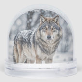 Beautiful Wolf Wildlife Christmas Holiday Sneeuwbol (Achterkant)