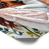 Beautiful Woman, Cat and Dandelions Poster (Hoek)