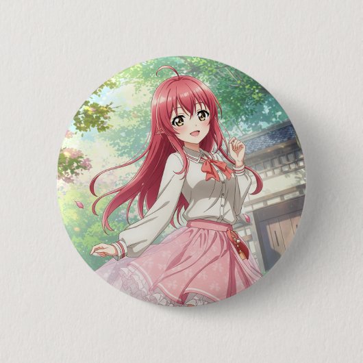 Beautiful woman in nature ronde button 5,7 cm (Voorkant)