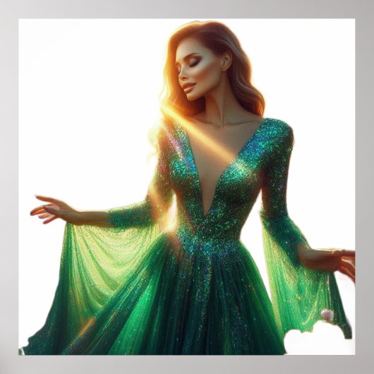 Beautiful Woman on a 40x40 Wall Poster (Voorkant)