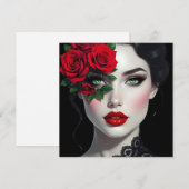 Beautiful Woman with Red Rose Blank (Voorkant / Achterkant)