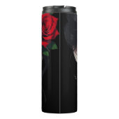 Beautiful Woman with Red Rose Thermosbeker (Achterkant)