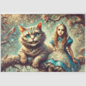 Beautiful Wonderland Cat and Alice Decoupage Tissuepapier (Voorkant)