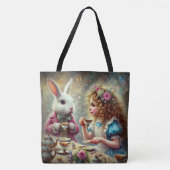 Beautiful Wonderland Tea Party Alice & Rabbit Tote Bag (Voorkant)