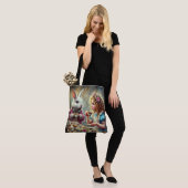 Beautiful Wonderland Tea Party Alice & Rabbit Tote Bag (Op model)