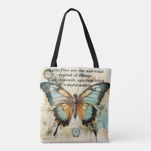 Beautiful Words about Butterflies Tote Bag (Achterkant)