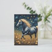 Beautiful Year of the Horse in meadow  Briefkaart (Staand voorkant)