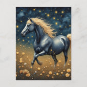 Beautiful Year of the Horse in meadow  Briefkaart (Voorkant)