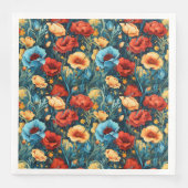 Beautiful Yellow Blue and Red Flowers Pattern Servet (Voorkant)