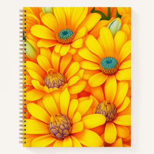 Beautiful yellow flower pattern notitieboek