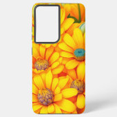 Beautiful yellow flower pattern samsung galaxy hoesje (Achterkant)