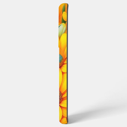 Beautiful yellow flower pattern samsung galaxy hoesje (Linkerkant)