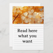 Beautiful Yellow Flower Wedding Invitation - Elega Kaart (Voorkant / Achterkant)