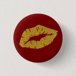 Beautiful Yellow Lipstick Kiss Isolated Ronde Button 3,2 Cm