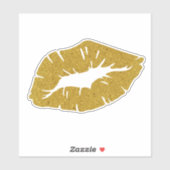 Beautiful Yellow Lipstick Kiss Isolated Sticker (Vel)