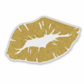 Beautiful Yellow Lipstick Kiss Isolated Sticker (Voorkant)