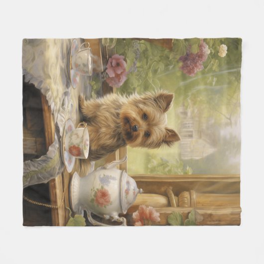 Beautiful Yorkie Fleece Deken (Voorkant (Horizontaal))