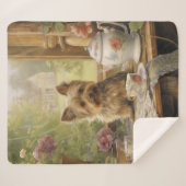 Beautiful Yorkie Sherpa Deken (Voorkant (horizontaal))