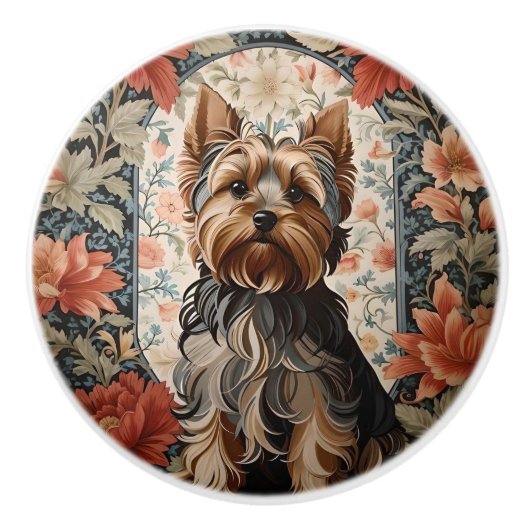 Beautiful Yorkie | Yorkshire Terrier Portrait Keramische Knop (Voorkant)