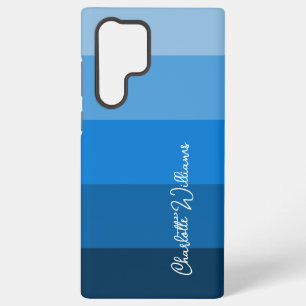 BEAUTIFULE BLAUWE KLEUR STRIPE LIJN PATRONAAM SAMSUNG GALAXY HOESJE