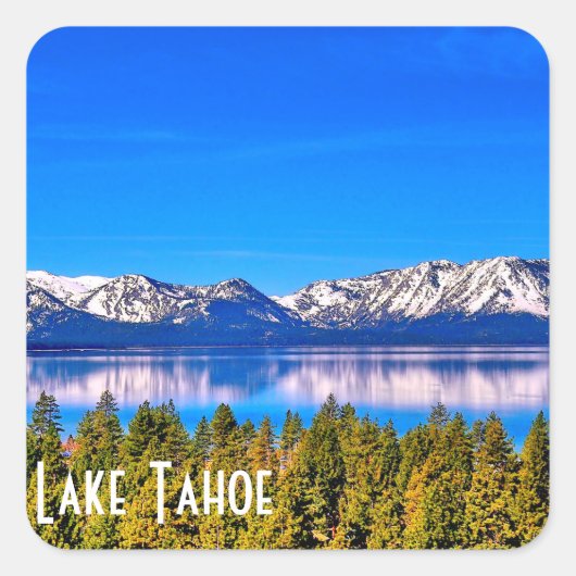 BEAUTIFULE LAKE DE GLOSSY STICKER VAN DE TAHOE (Voorkant)