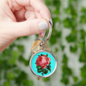 BEAUTIFULE PINK ROSE SLEUTELHANGER (Hand)