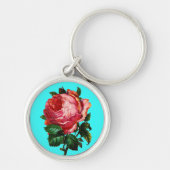 BEAUTIFULE PINK ROSE SLEUTELHANGER (Voorkant)