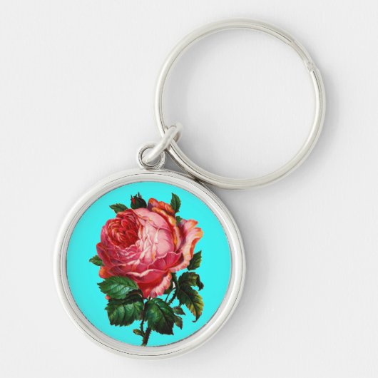BEAUTIFULE PINK ROSE SLEUTELHANGER (Voorkant)