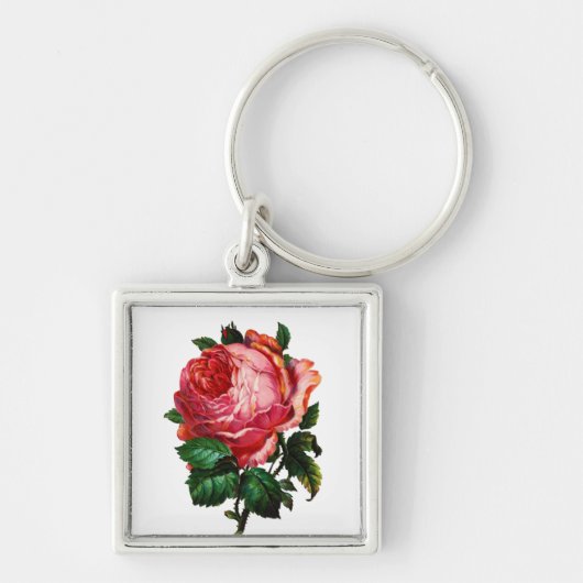 BEAUTIFULE PINK ROSE SLEUTELHANGER (Voorkant)