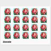 BEAUTIFULE PINK ROSE VIERKANTE STICKER (Vel)