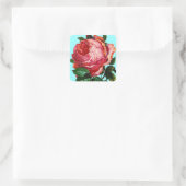 BEAUTIFULE PINK ROSE VIERKANTE STICKER (Tas)