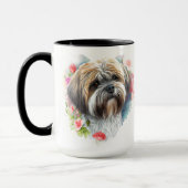 BEAUTIFULE WATERVERF BROWN WHITE LHASA APSO DOG MOK (Links)