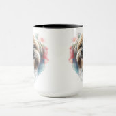 BEAUTIFULE WATERVERF BROWN WHITE LHASA APSO DOG MOK (Midden)