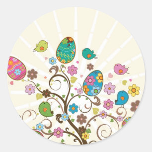 Beautifull East Eggs Design! Ronde Sticker