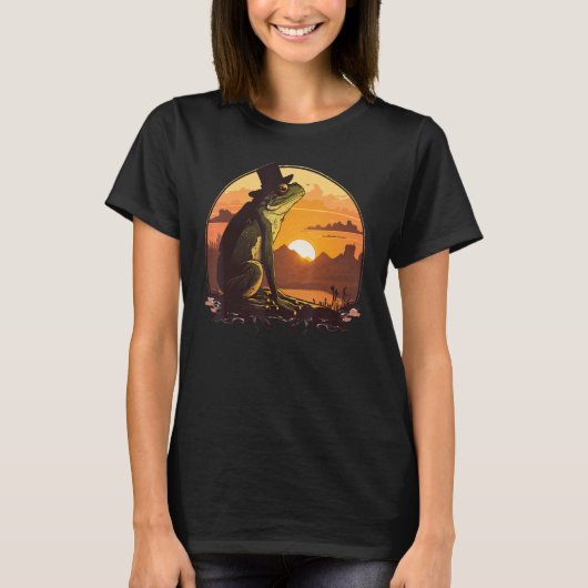 Beautifull Frog Sunset on vintage Frog T-shirt (Voorkant)