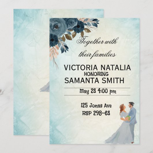 Beautifully and Personalized Wedding Invitations Kaart (Voorkant / Achterkant)