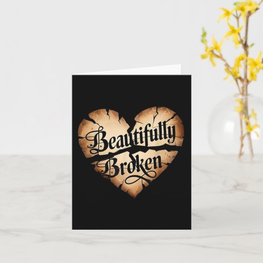 Beautifully Broken Heart  Kaart (Gele Bloem)