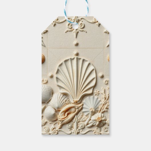 Beautifully elegant seashells and corals inspired  cadeaulabel (Achterkant)