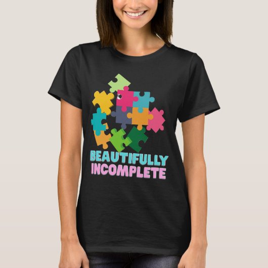Beautifully Incomplete Colorful Puzzle Piece T-shirt (Voorkant)