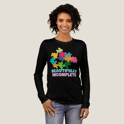 Beautifully Incomplete Colorful Puzzle Piece Tri-Blend Shirt (Voorkant)