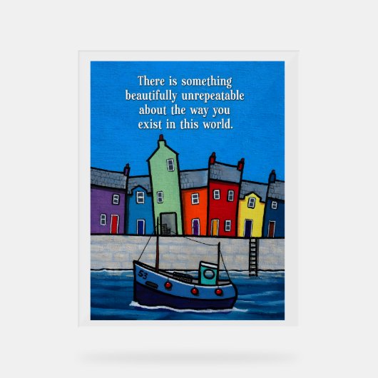 Beautifully Unrepeatable Inspirational Coastal Acryl Bord (Voorkant)